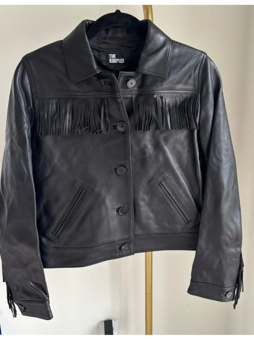 The Kooples Fringe Leather Jacket Western Sz 1